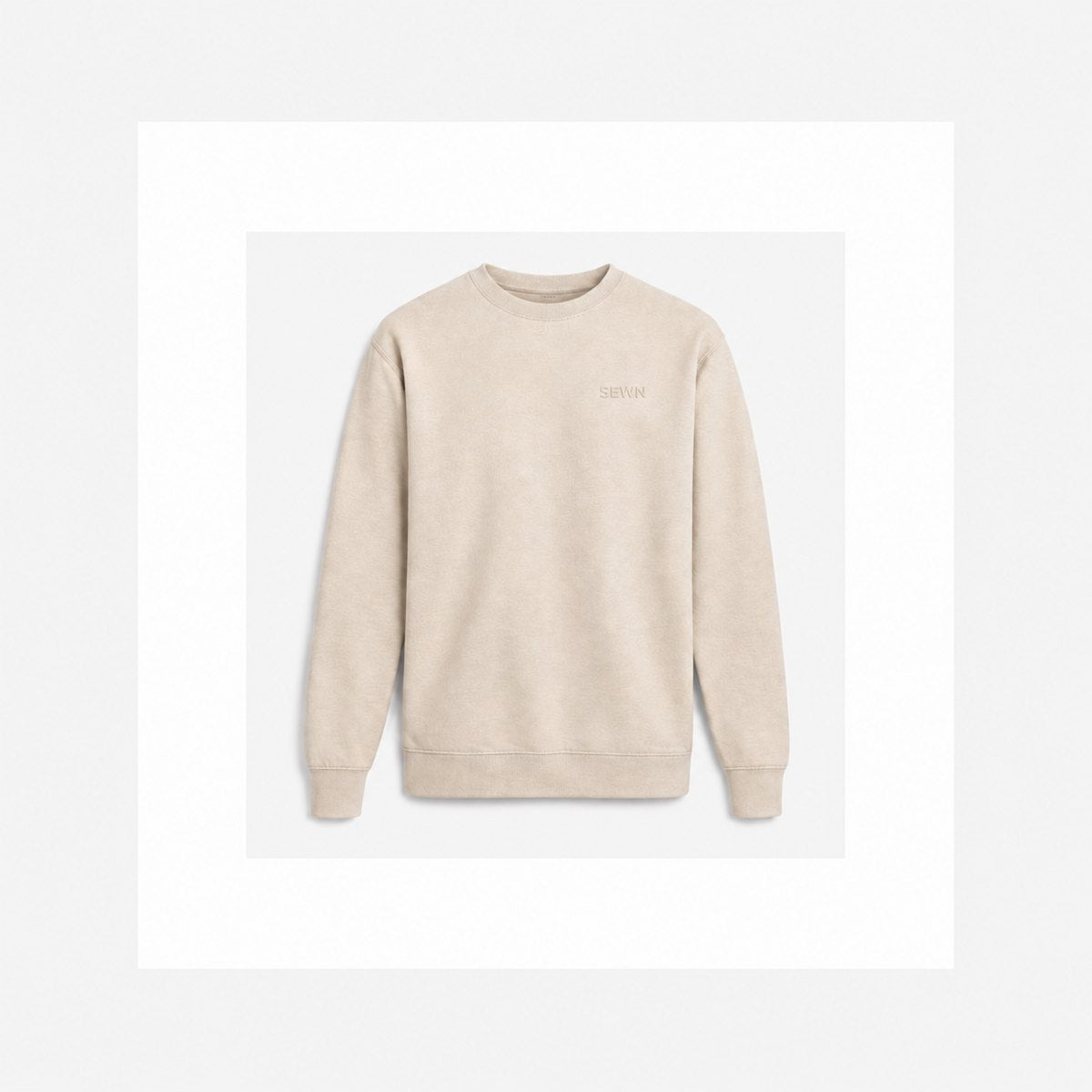 The Crewneck — heavyweight cotton, tonal SEWN embroidery