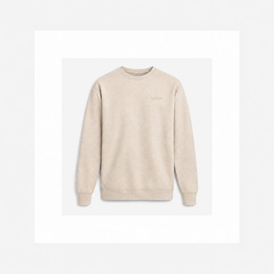 The Crewneck — heavyweight cotton, tonal SEWN embroidery