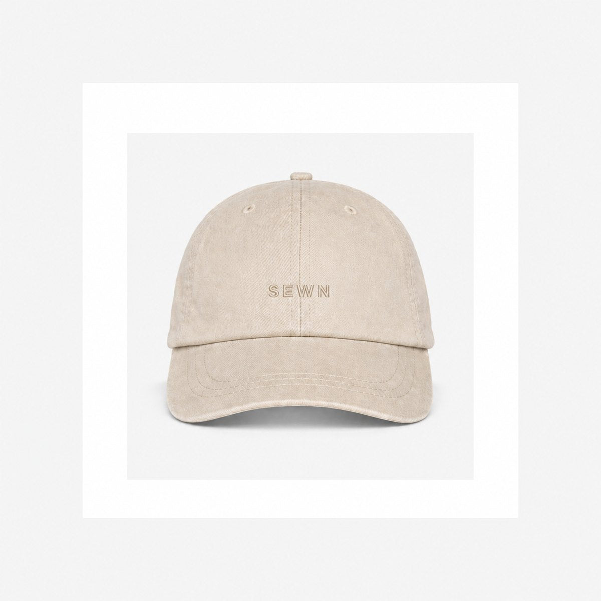 The Dad Hat — washed cotton, tonal SEWN embroidery