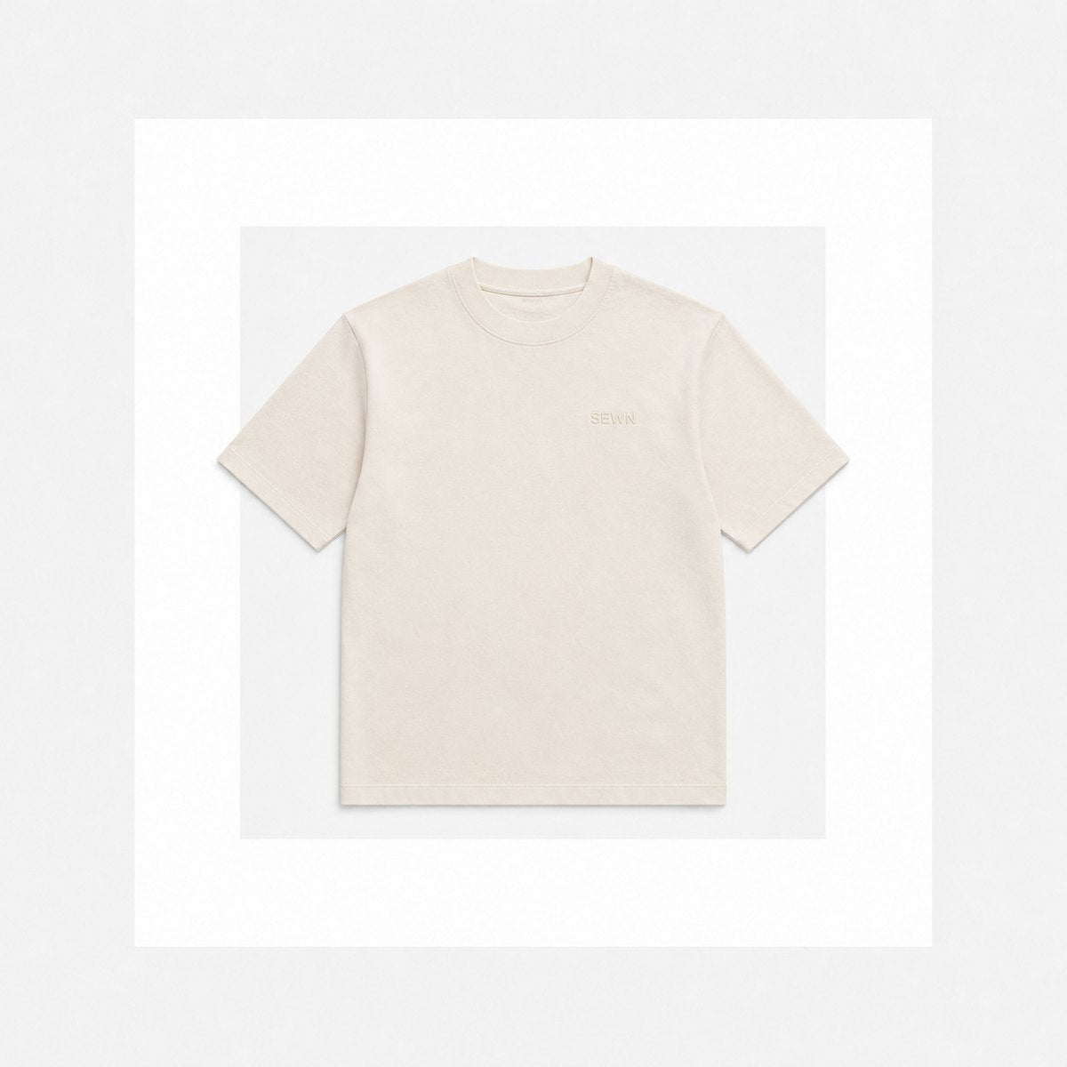 The Tee — heavyweight cotton, tonal SEWN embroidery