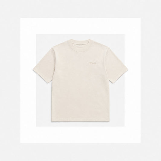 The Tee — heavyweight cotton, tonal SEWN embroidery