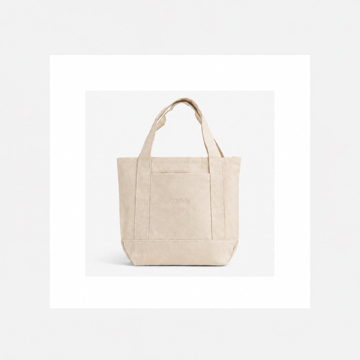 The Tote — heavyweight cotton canvas, tonal SEWN embroidery