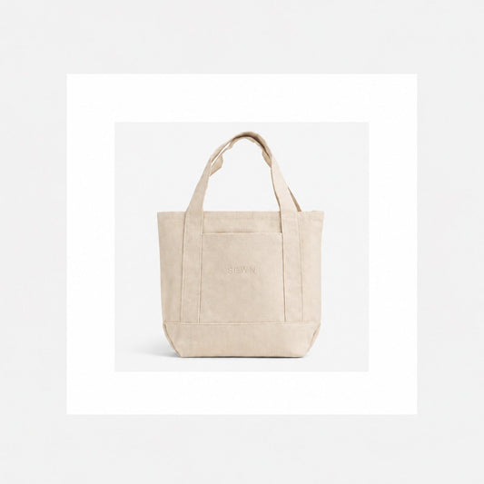 The Tote — heavyweight cotton canvas, tonal SEWN embroidery